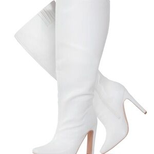 Elegant White Knee-High Women's Boots